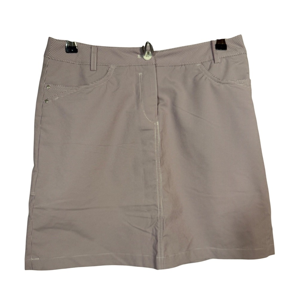 Nivo Golf‎ Skort Athletic Gingham Pleated Hem Maroon White Size 6